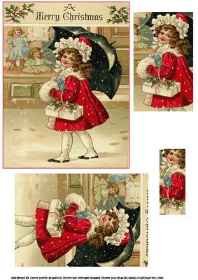 Vintage Christmas Girl Pyramid