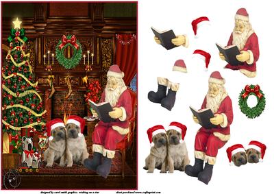 Santa Reading the Twins a Story