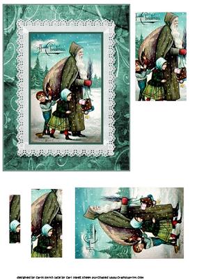Vintage Santa with Children Pyramid