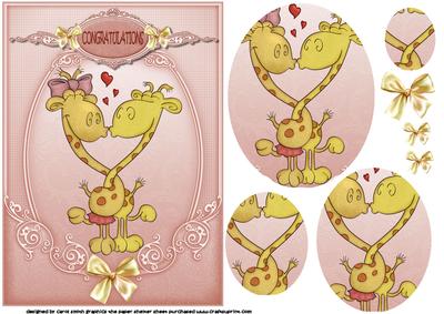 Giraffes in Love Wedding /anniversary Pyramid