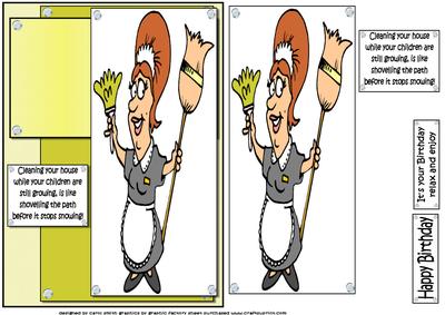 Busy Lizzie Gives Cleaning Advice Quick Card