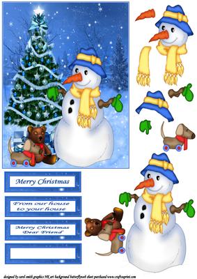Blue Christmas Snowman