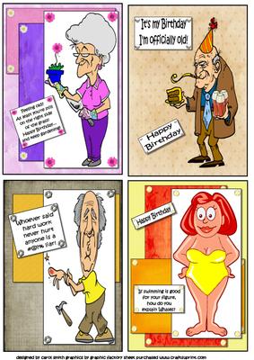 A Selection of Four Humourous Toppers Sheets