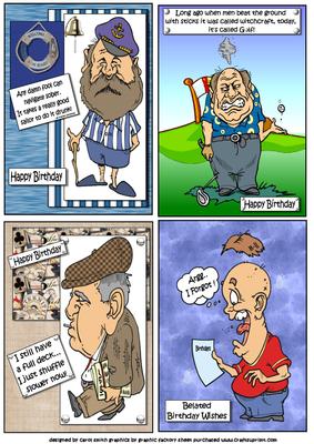 Selection of Four Humourous Toppers for the Men