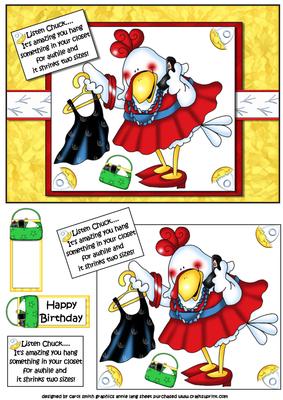 Hetty Hen Says Listen Chuck Quick Card