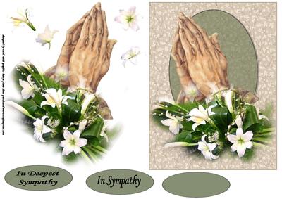 Praying Hands and Lilies Sympathy Decoupage