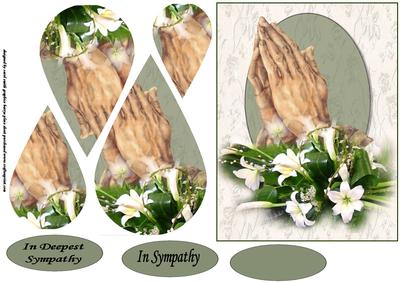 Praying Hands and Lilies Sympathy 2 Teardrop