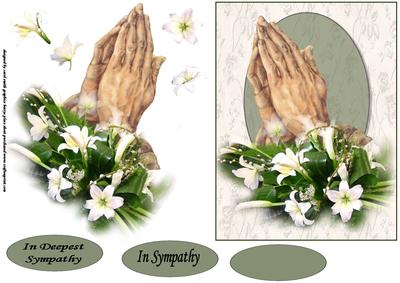 Praying Hands and Lilies Sympathy 2 Decoupage