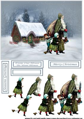 Vintage Santa at the Cottage Decoupage