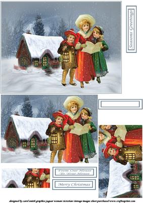Vintage Carolers at the Cottage Pyramid
