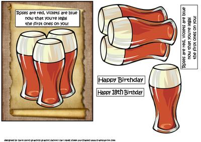 Male 18th Birthday Beer 1 Decoupage
