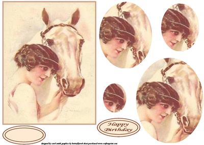 Vintage Girl and Her Horse