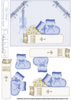 Baby Boy Christening Decoupage