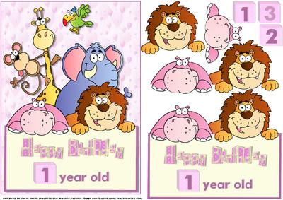 Happy Birthday 1, 2, or 3 Year Old Girl