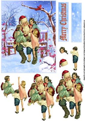 Vintage Santa on the Park Bench