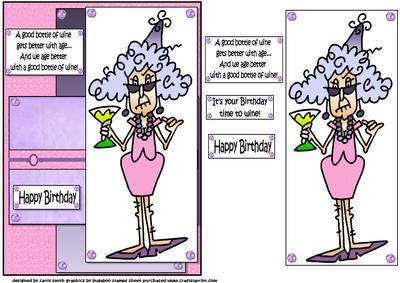 Stella Likes a Glass of Wine Quick Card