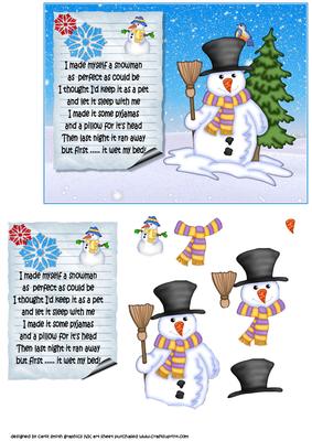 The Christmas Snowman with Cute Verse