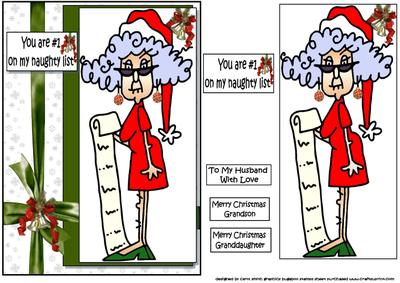 Stella's Husband's on Her Christmas List Quick Card