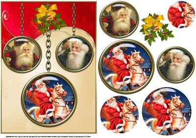 Vintage Santa Medallions 2