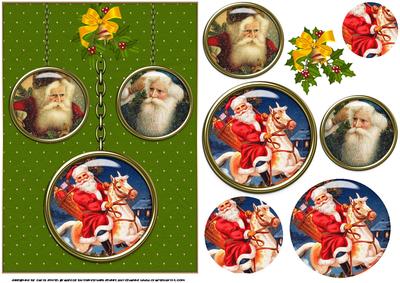 Vintage Santa Medallions 3