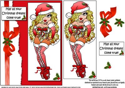 Xmas Hottie Hopes All Your Dreams Come True Quick Card