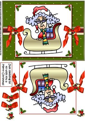 Stella Sledding by for Christmas Quick Card