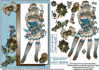 Smokin Hot Babe Steampunk Birthday