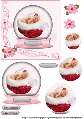 Baby Girls First Christmas Snowglobe