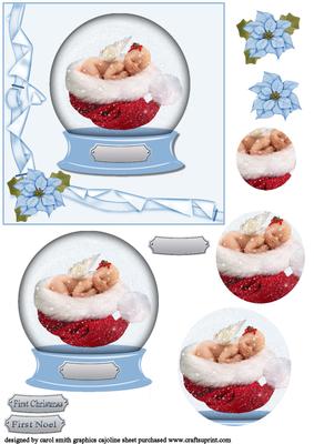 Baby Boy's First Christmas Snowglobe