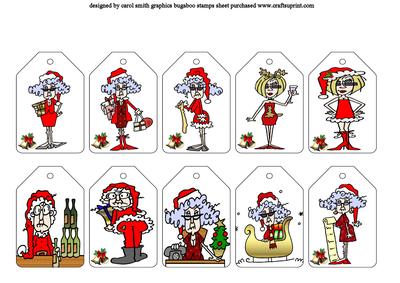 Ten Stella Themed Christmas Tags