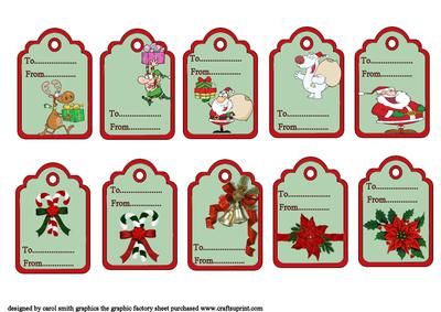Set of Ten Christmas Tags