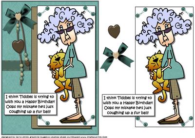 Stella's Cat Says Happy Birthday Quick Card