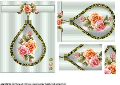 Shimmering Roses Pendant Pyramid