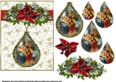 Vintage Nativity Teardrop Pendant