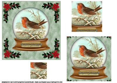 The Vintage Robin Snowglobe Pyramid