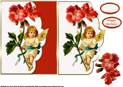 Vintage Flower Fairy Quick Card