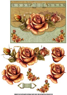 Autumn Roses Faux Envelope
