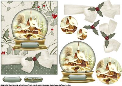 Christmas Vintage Scene Snowglobe