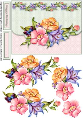 Floral Faux Envelope Decoupage