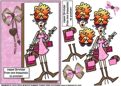 Rita Shopaholic Birthday Decoupage
