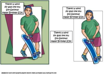 Son-sational Skateboarder Birthday Quick Card