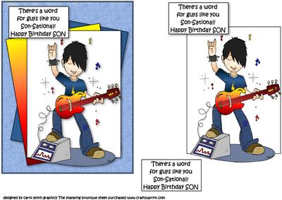 Son-sational Rock Boy Birthday Quick Card