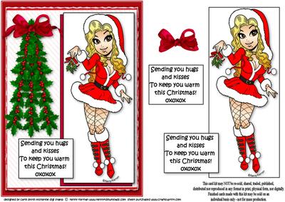 Miss Mistletoe Sends Hugs and Kisses Quick Card