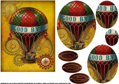 Vintage Steampunk Goodbye Bon Voyage Pyramid