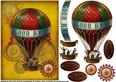 Vintage Steampunk Goodbye Bon Voyage