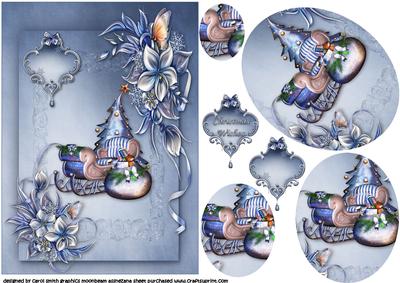 Winter Flowers Christmas Oval Pyramid