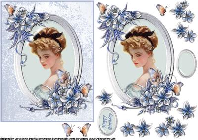 Portrait of a Vintage Lady with Winter Flowers