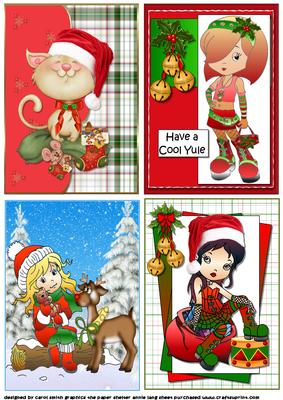 Selection of 4 Cute Christmas Toppers