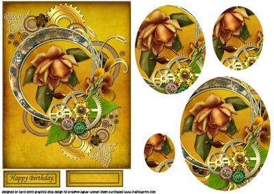 Burnished Rose Steampunk Oval Pyramid