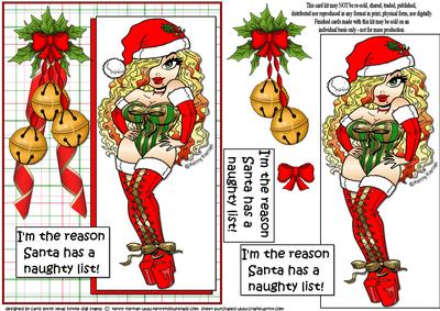 Xmas Hottie's on Santa's Naughty List Quick Card